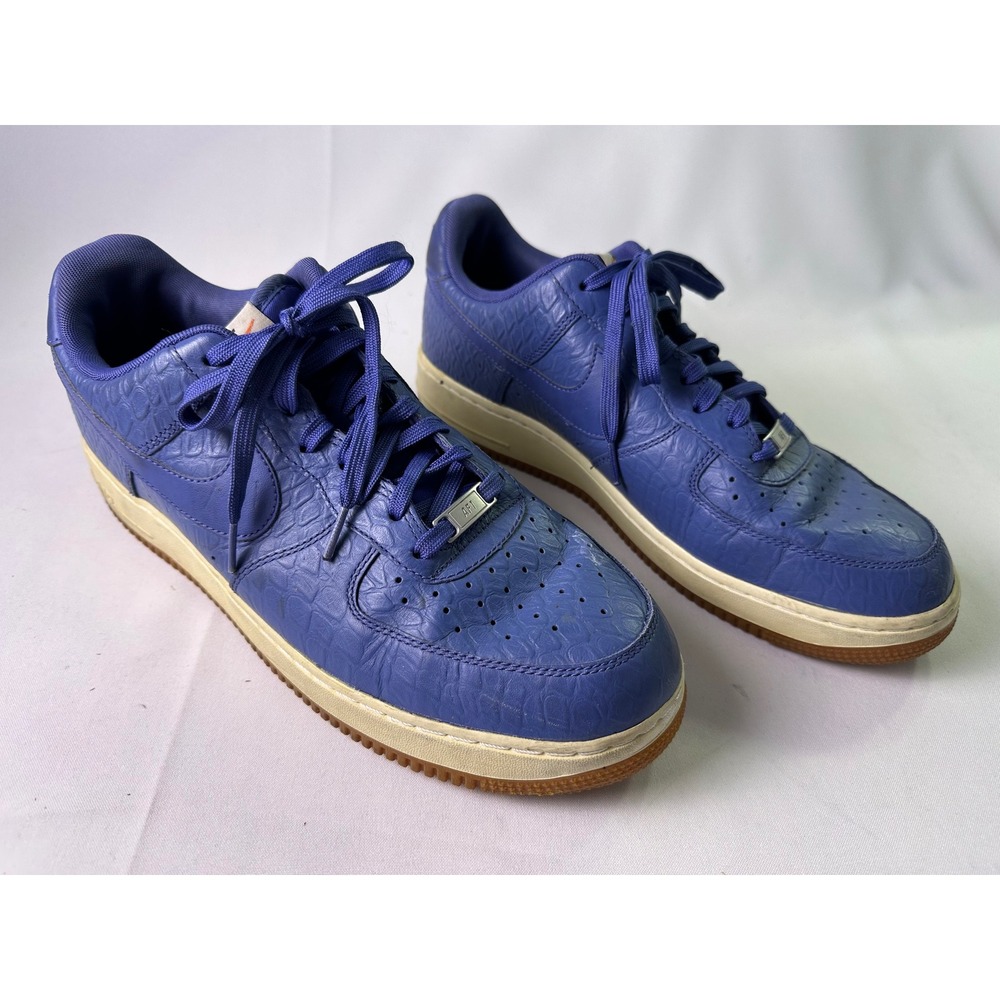 Nike Air Force 1‎ Low Purple Crocodile Embossed Leather Sneakers Men's Size 12